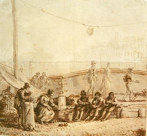 The Coffee Seller on the Pont-Neuf, 1819 by Jean Pierre Norblin de La Gourdaine