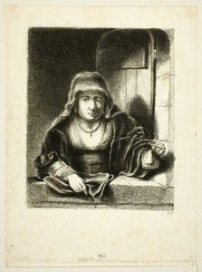 Woman at a Window by Jean Pierre Norblin de La Gourdaine