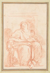 Seated Female Figure in Robes by Jean Robert Ango