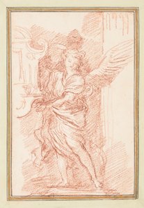 Winged Figure Between Window and Column