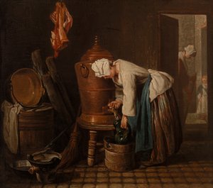 Woman Drawing Water from a Water Urn by Jean Baptiste Simeon Chardin