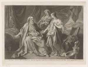 Sarah introduces Hagar to Abraham (title on object) by Jean Simon
