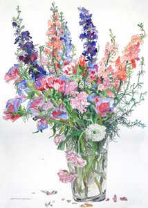Ranunculus, Godetia, Delphiniums, 2000