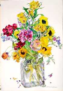 Sunflowers, Godetia, Alstroemeria, Ranunculus