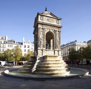 View of the Fontaine des Innocents, in the Renaissance style, monumental fountain built in 1549 under the reign of Henry II