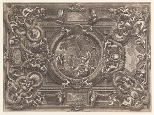 Project for a ceiling. With alternative suggestions. by Jean le Pautre