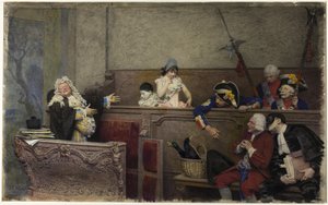 Trial of Pierrot by Jean or Jehan Georges Vibert