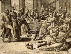 Dinner by Jean or Johann Sadeler