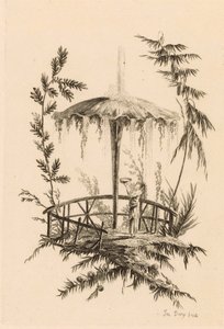 Chinese Fountain in a Landscape by Jeanne Deny