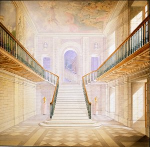 Design for a Staircase in the Painted Hall, Chatsworth by Jeffry Wyatville