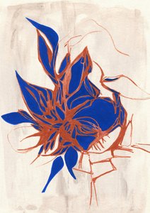 Abstract Blue Bloom by Jenja Braun