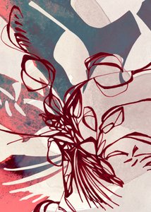 Abstract Floral Lines by Jenja Braun