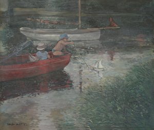 Children Sailing a Yacht