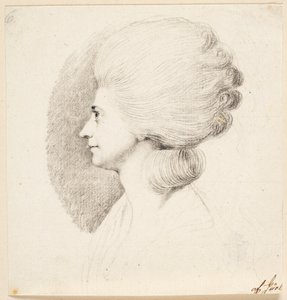 The Actress Mme. Frydendahl, Born Møller. Profile to the Left by Jens Juel