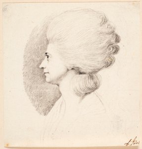 The Actress Mme. Frydendahl, Born Møller. Profile to the Left by Jens Juel