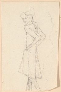 Walking Gentleman, Seen Half from the Back, Walking to the Left