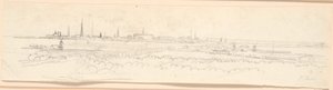 The View Over Copenhagen Seen from Frederiksberg Hill. Background Study for Portrait of Frederick VI as Crown Prince by Jens Juel