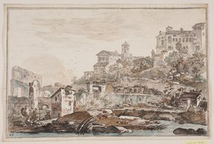 Cityscape with Ruins and Elevated Church and Palace by Jens Petersen Lund