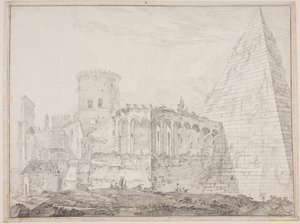 Pyramid of Cestius at Porta S. Paolo by Jens Petersen Lund