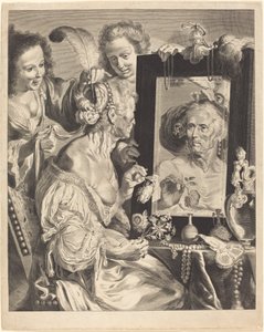 An Old Woman at the Toilet Table