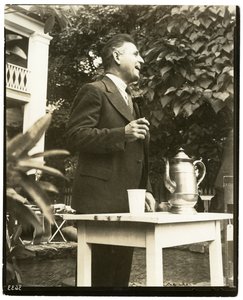 John W. Mitchell famous auctioneer, Country Auction in Greenwich, Conn or Weston, Conn by Jessie Tarbox Beals