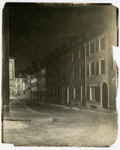 Looking down West Cedar Street where it ends and is crossed by Chestnut St, Boston, USA, c.1902-10 by Jessie Tarbox Beals