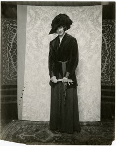 Red Velvet Suit with Accordion Pleated Skirt, Arnold & Constable, c.1905-18 by Jessie Tarbox Beals