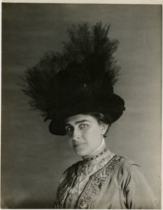 Close up of feathered hat, c.1905-18