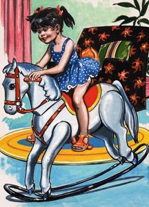 Girl on Rocking Horse by Jesus Blasco