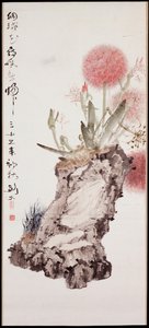 Hydrangea and Rock by Jianfu Gao