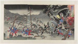 Destruction of the Railway in Manchuria during the Russo-Japanese War by Jinsai Rosetsu