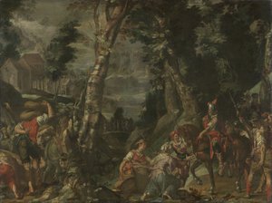 Meeting between David and Abigail by Joachim Anthonisz. Wtewael
