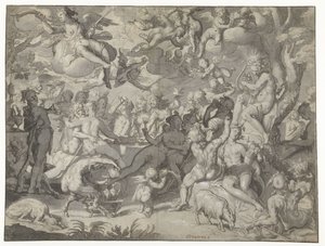 Wedding of Peleus and Thetis by Joachim Wtewael or Utewael