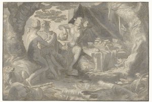 Lot and His Daughters by Joachim Wtewael or Utewael