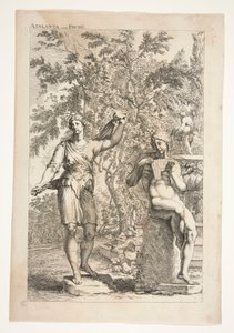 Atalanta and a Faun, from Sculpturae Veteris Admirata by Joachim von Sandrart
