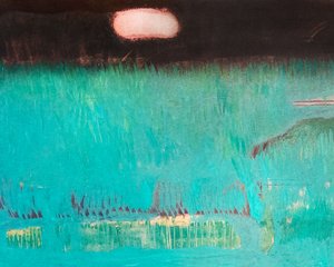 Moonlit Green Field by Joackim Schou Dahle