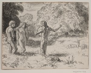 Adam and Eve Tempted by the Serpent by Joakim Frederik Skovgaard