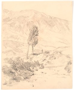 Italian Mountain Landscape with Two Trees by Joakim Frederik Skovgaard