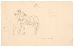 Three Studies of a Horse by Joakim Frederik Skovgaard