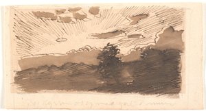 Draft for Evening Landscape by Joakim Frederik Skovgaard