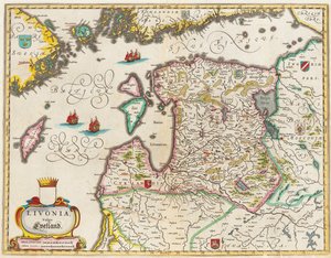 Livonia Map, Vulgo Lyefland, Atlas Maior by Joan Blaeu