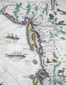 Map depicting the East Coast of North America by Joan Blaeu