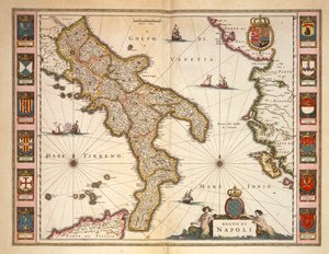 Map of Calabria region by Joan Blaeu