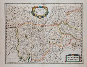 Trento area, from Theater of World, or New Atlas of Maps and Representations of All Regions by Joan Blaeu, Italy