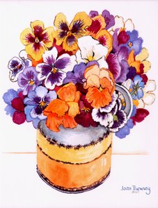Pansies in a Midwinter Jug by Joan Thewsey