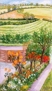 The Cottage Garden and view beyond, 2000 by Joan Thewsey