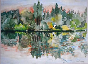 The Lake at Sunset, Bremes les Ardres, 2000