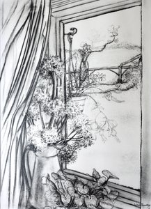 View through the Cottage Window, 1970 by Joan Thewsey
