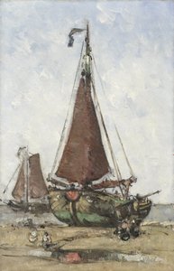 Bluff-bowed Fishing Boat on the Beach