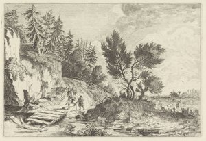 Two Walkers by a Bridge